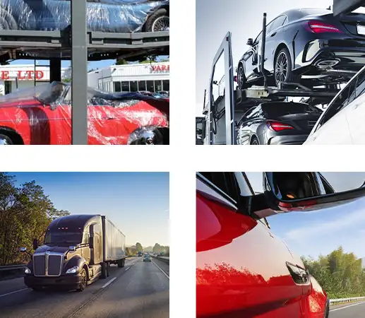 collage of various car transportation images